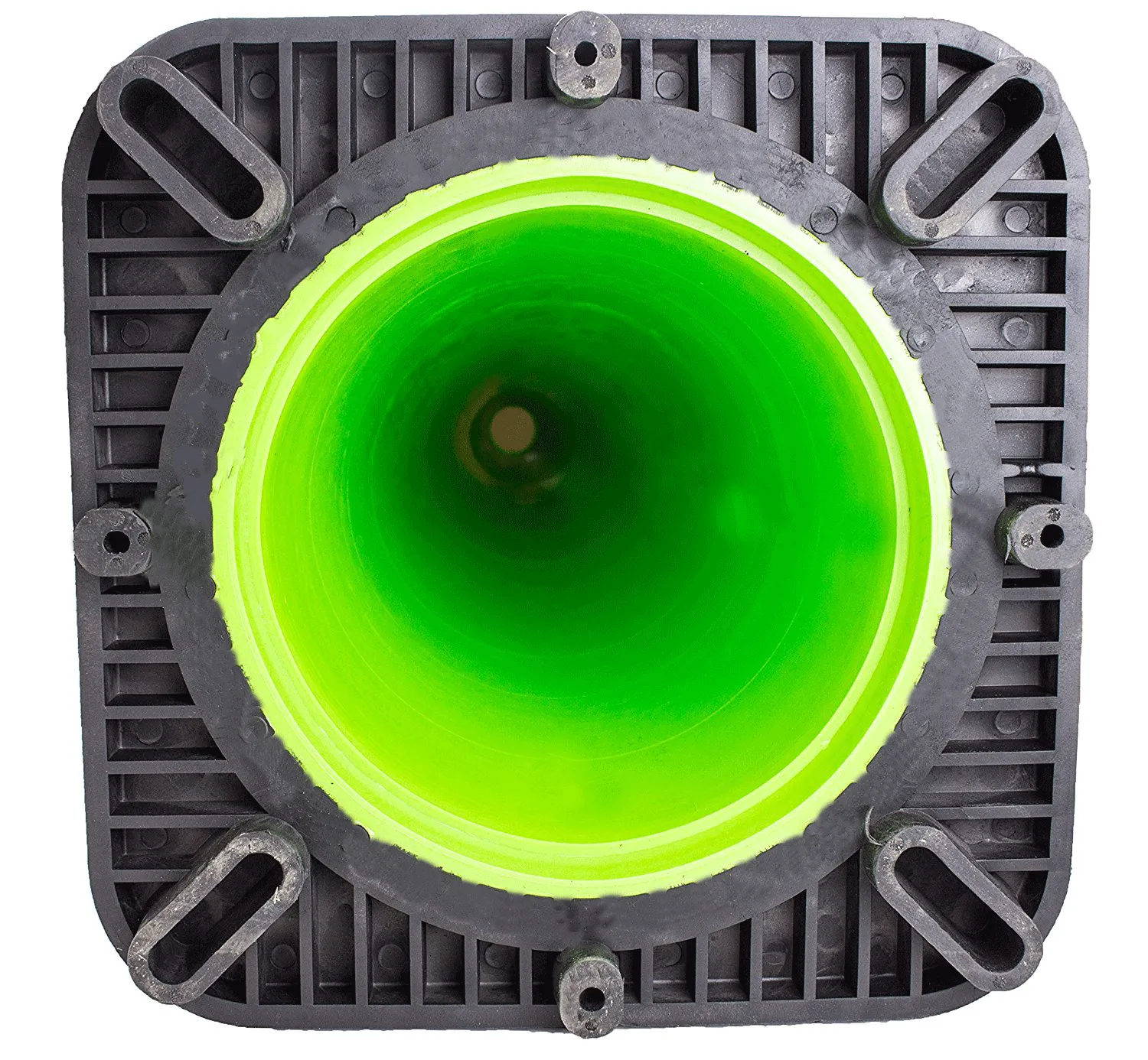 18" Traffic Safety Cones, One Reflective Collar, Black Base - Lime