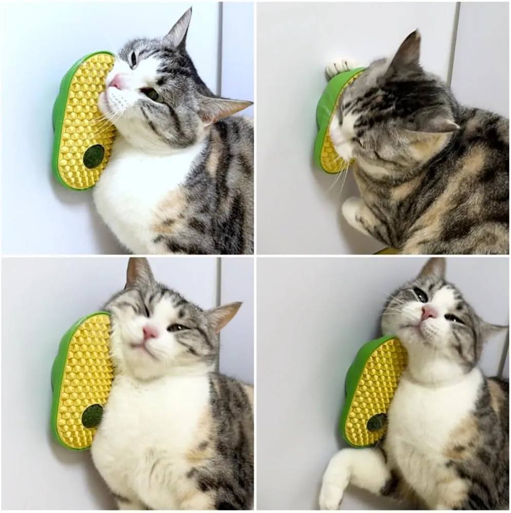 2 Pcs Catnip Balls for Cats,Cat Wiper Catnip Balls That Stick on Wall, Cat Massager 2 Massagers and 4 Balls (green)
