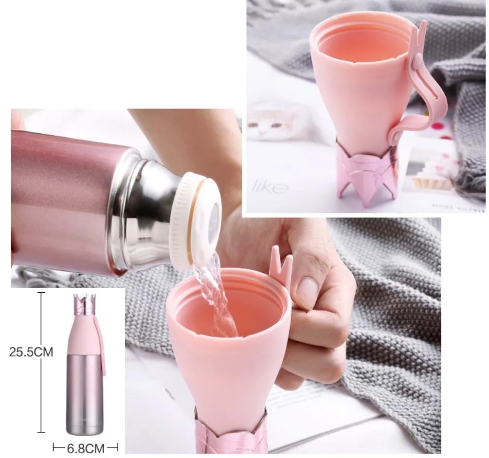 350ml Crown Stainless Steel Hot Portable Water Bottle