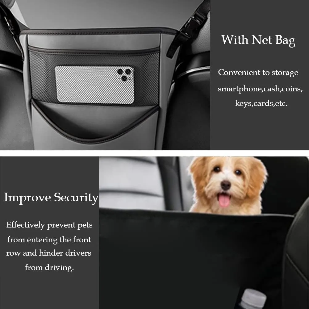 Advanced Car Pocket Handbag Holder,Multifunction Car Organizer,Handbag Holder,Car Barrier between Front Seats for Backseat Kids or Pets,Premium PU Leather,Compatible with Most Vehicles