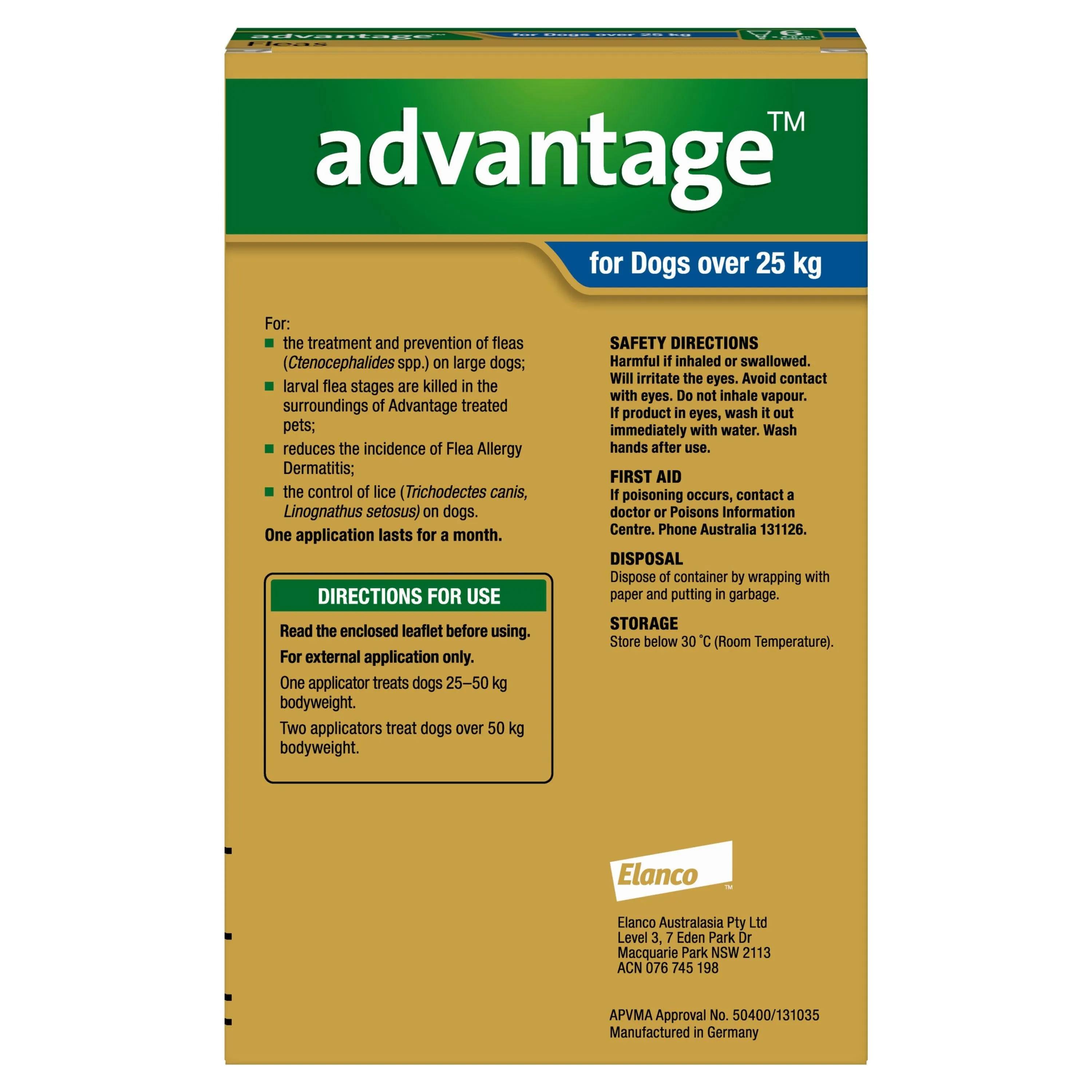 Advantage Spot-On Flea Treatment 25kg  Dog