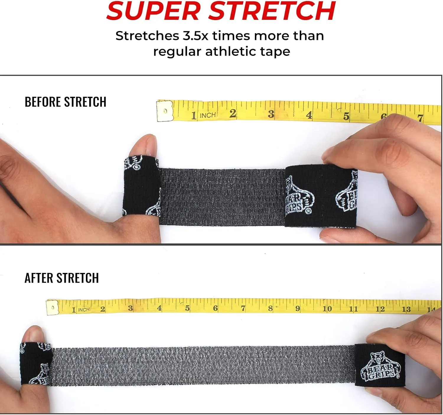 Bear Grips Weightlifting Tape | Thumb Tape, Athletic Wrist Tape, Finger Tape | Weight Lifting Tape, Sport Tape, 3-Pack | Tactical Tape, Stretchy Hand Tape, Gym Tape, WOD Tape, Hook Grip Tape, Workout