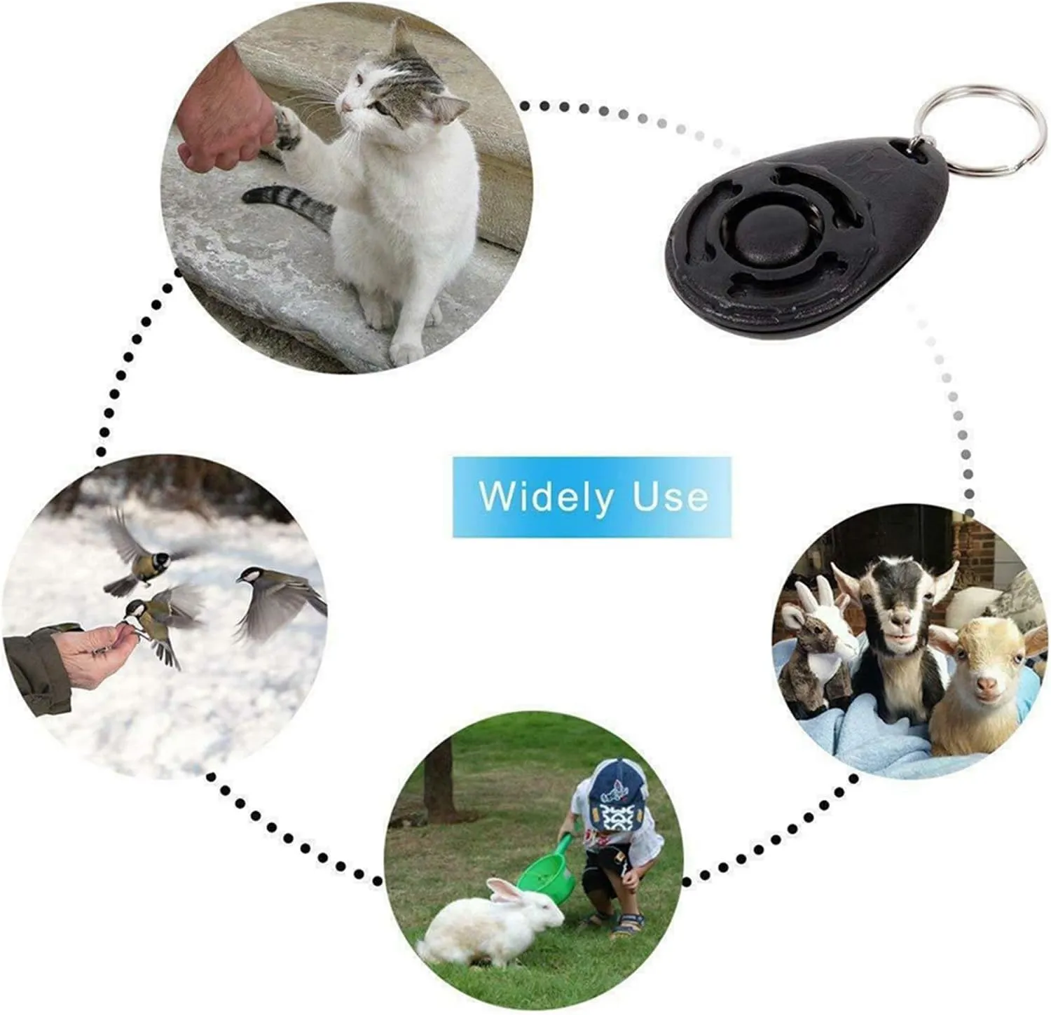 Clicker Easy to Use with Button Durable Dog Training Accessories Black