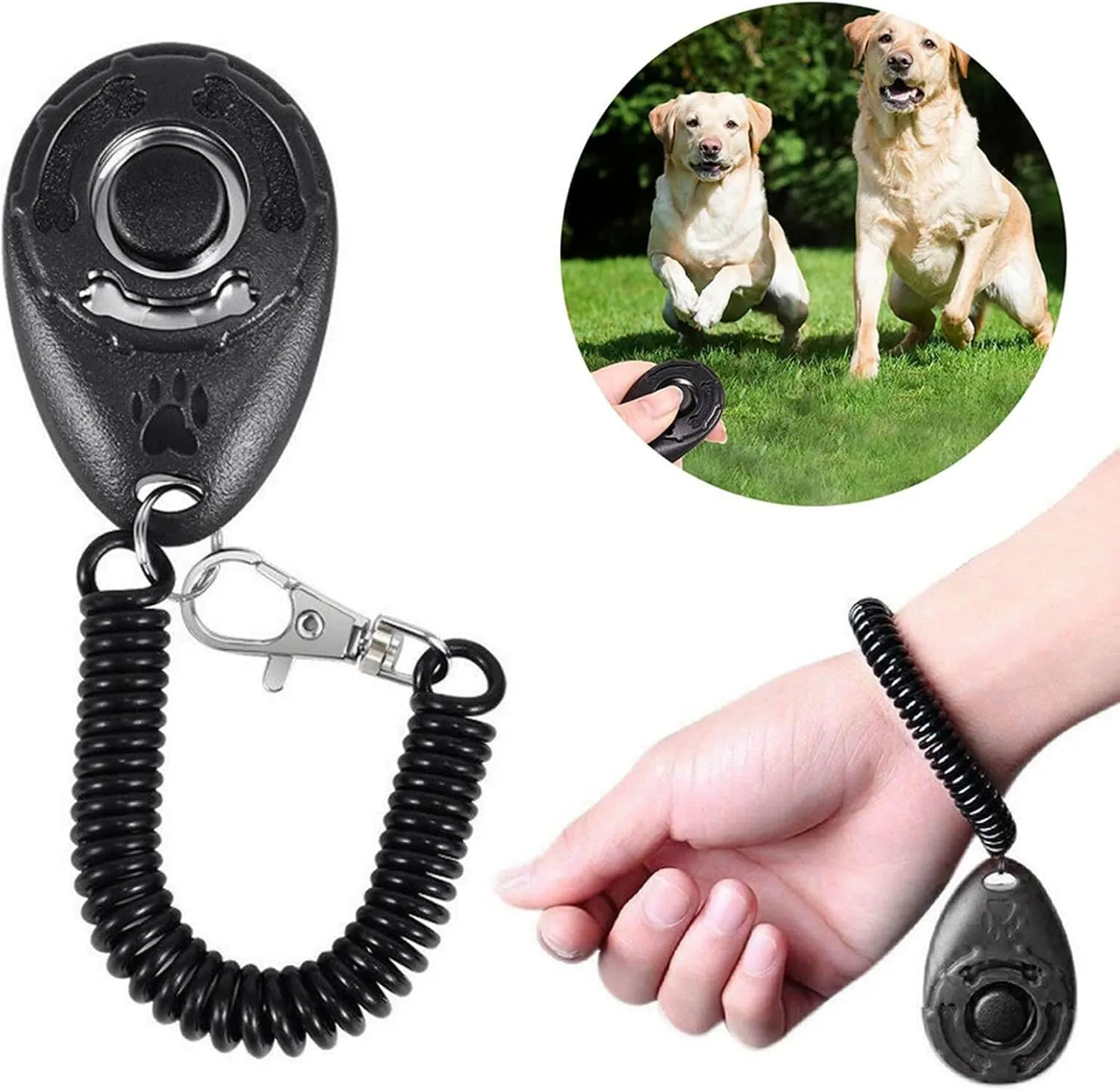 Clicker Easy to Use with Button Durable Dog Training Accessories Black
