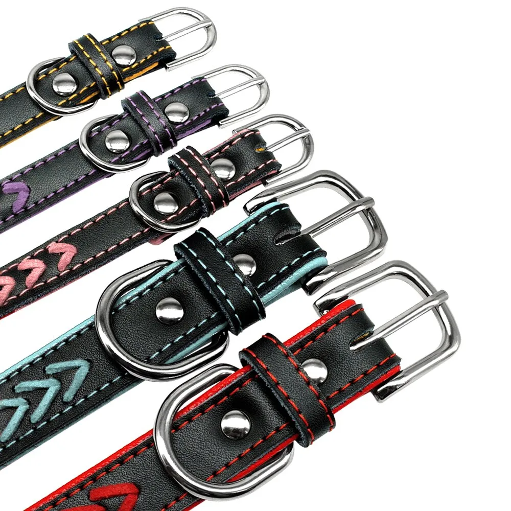 Customized Adjustable Leather Dog Collar For Small, Medium & Large Dogs