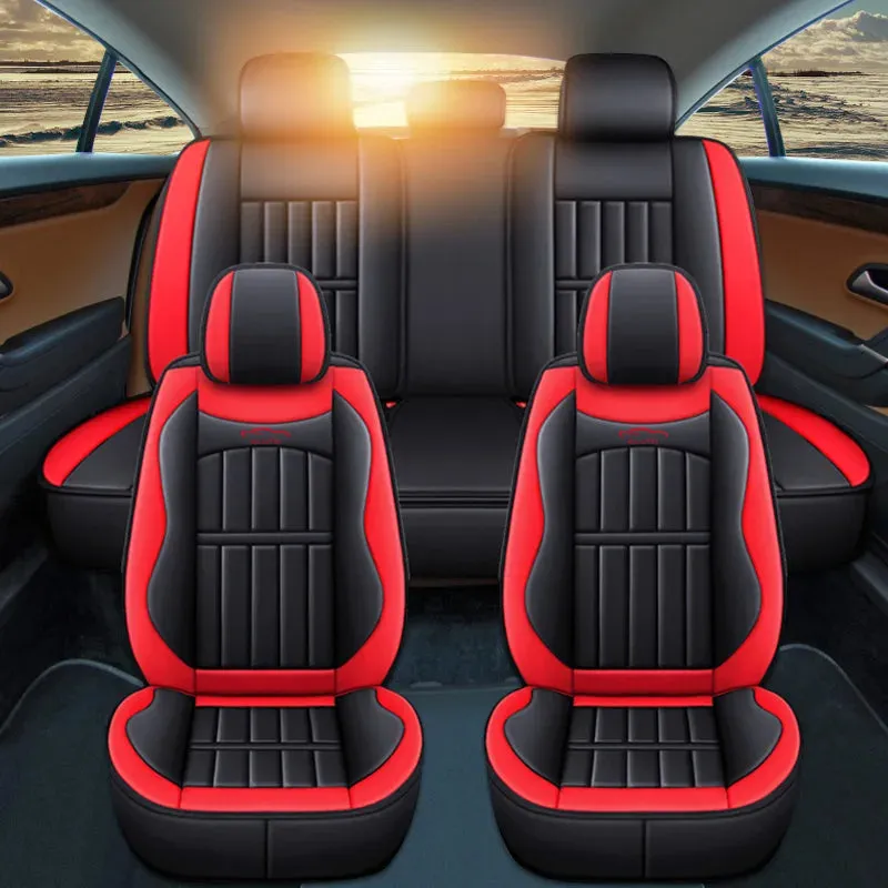 Deluxe PU Leather Car Seat Covers for 5 Seats – 11PCS Full Set with Front & Rear Protection for SUV & Truck 04