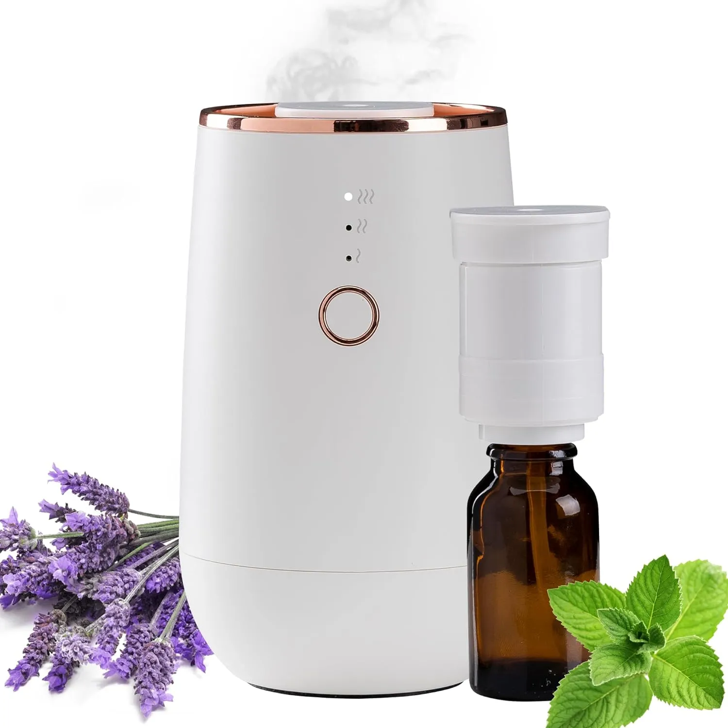 DI FIORI 2024 - Waterless Silent Scent Diffuser - Essential Oil Diffuser Portable, Diffusers Battery Operated Cordless - Nebulizer Car Diffuser, 9 Ambient Light, Aromatherapy Diffuser
