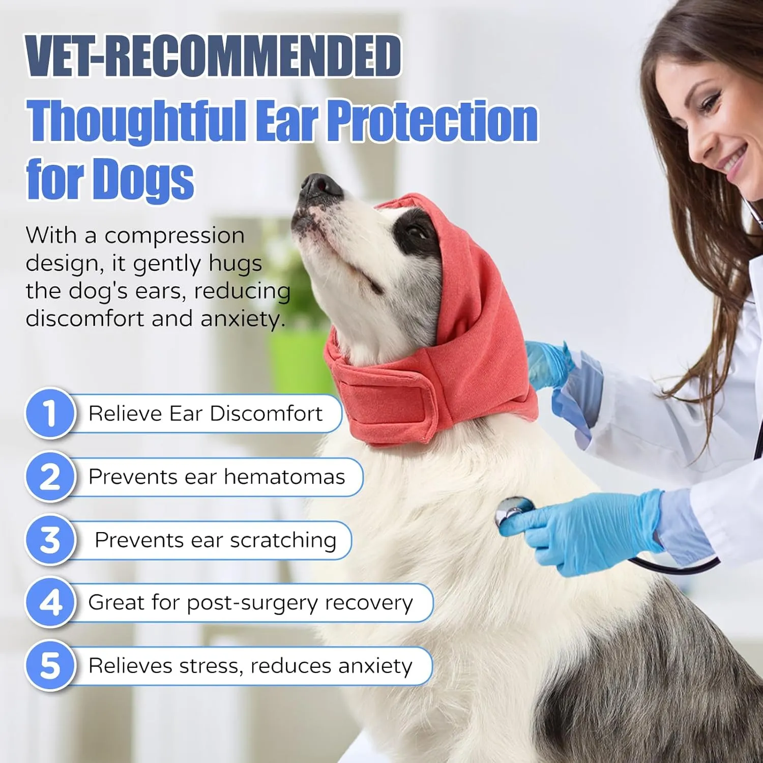 Dog Calming Hoodie, Reducing Noise Wrap, Dog Ear Muffs Noise Protection