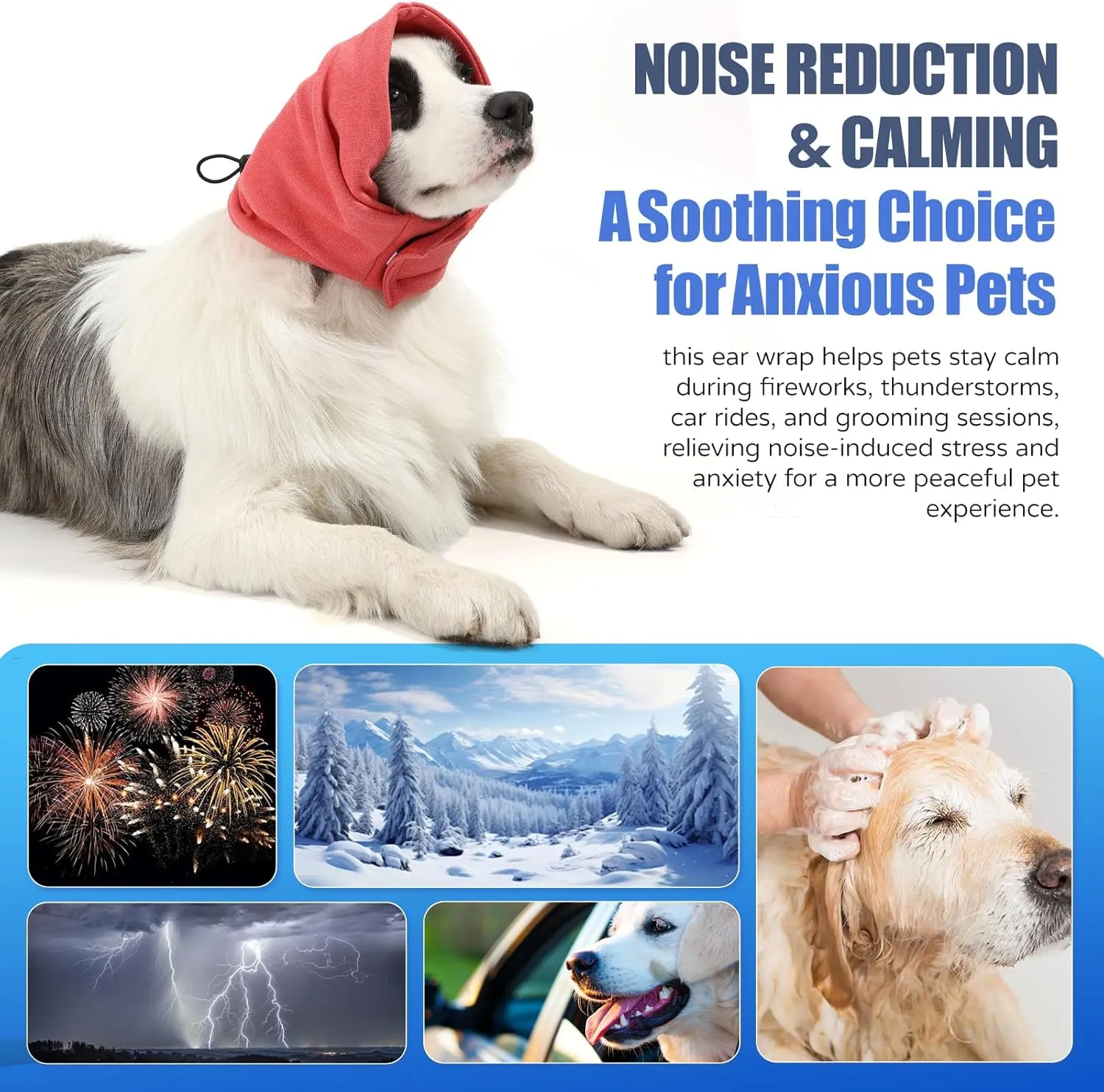 Dog Calming Hoodie, Reducing Noise Wrap, Dog Ear Muffs Noise Protection