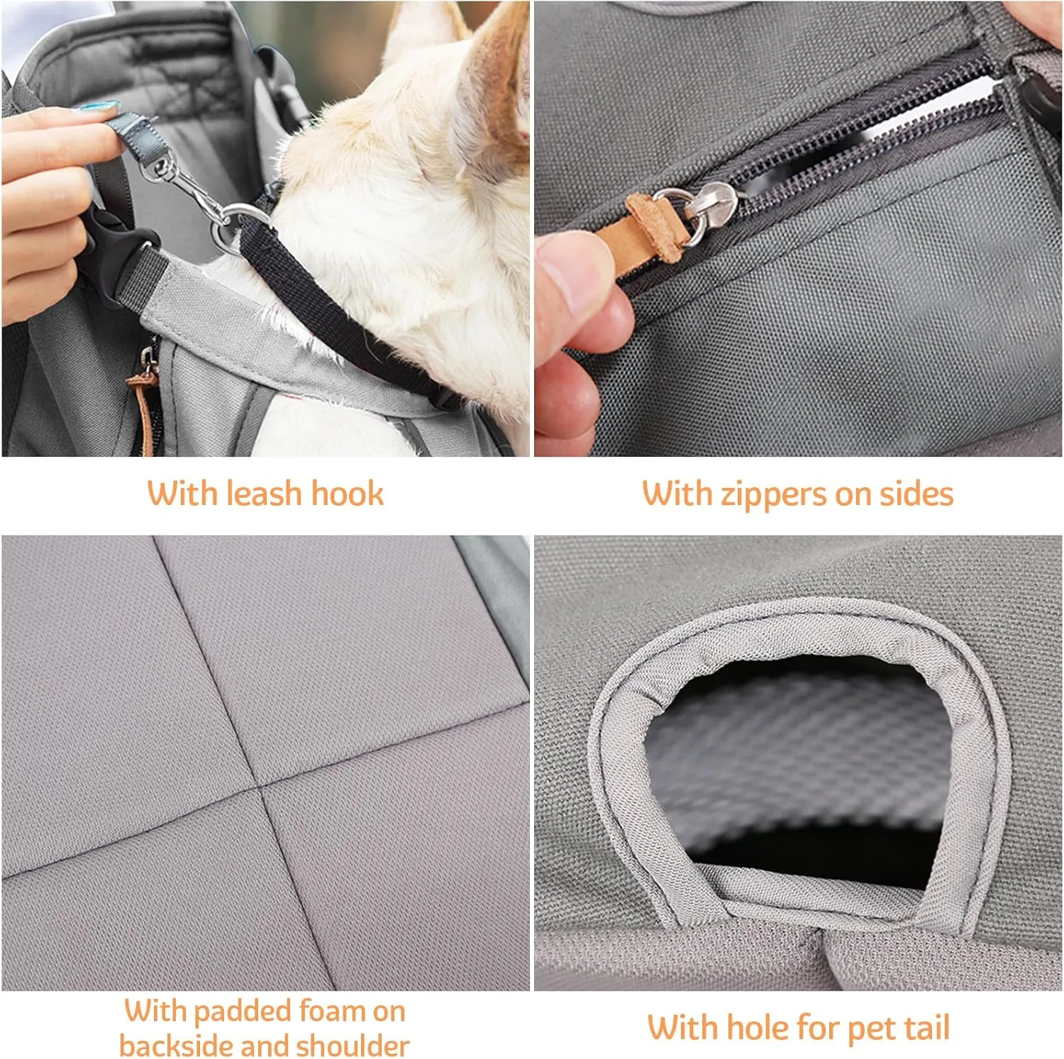 Dog Carrier Backpack, Pet Front Carrier Backpack Legs Out Dog Chest Carrier for Small Medium Dogs, Hands-Free Cat Backpack Carrier Dog Travel Backpack Airline Approved Hiking Bike Motorcycle