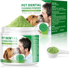 Dog Dental Powder,Dog Teeth Cleaning Powder,Dog Dental Cat Dental Care,Cat and Dog Teeth Cleaning,Canine Plaque Remover Helps Reduce Bad Breath,Improve Pet's Oral Cavity and Freshen Breath80G