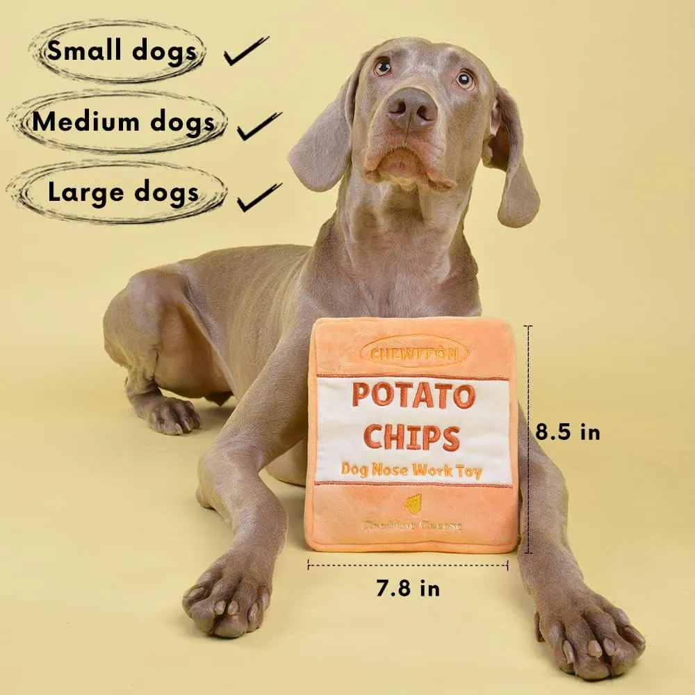 Dog Enrichment Puzzle Toys, Interactive Snuffle Crinkle Treat Toy for Boredom and Mental Stimulating, Nose Work Potato Chips Dog Toy for Small, Medium and Large Dogs