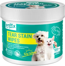 Dog Eye Wipes, Dog Eye Infection Treatment Gentle Eye Wipes for Dogs & Cats, Pet Eye Cleaner Wash Removes Discharge, Crust, Debris, and Gunk (100, Unscent)
