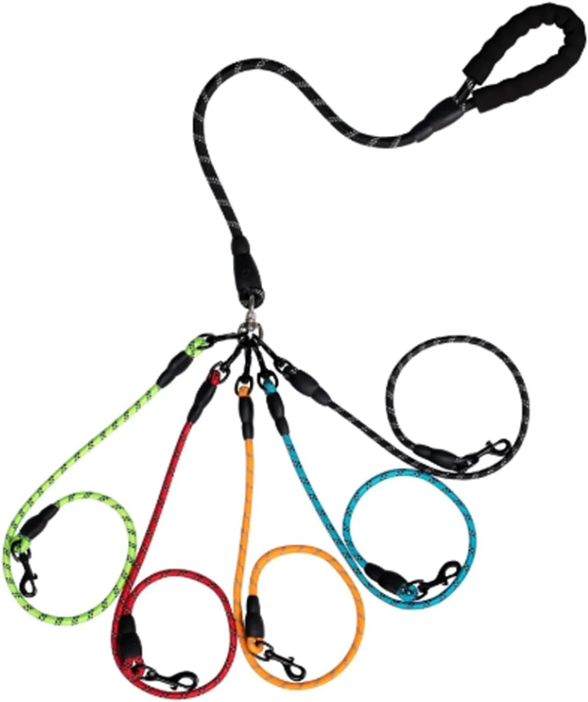 Double Bungee Leash - 1st Step Training Tool,Double Bungee Dog Leash,360 Swivel for Small/Medium/Large Breeds,Padded Handles,Tangle Free,Shock Absorbing Rope (Red/Black, Double Leash)
