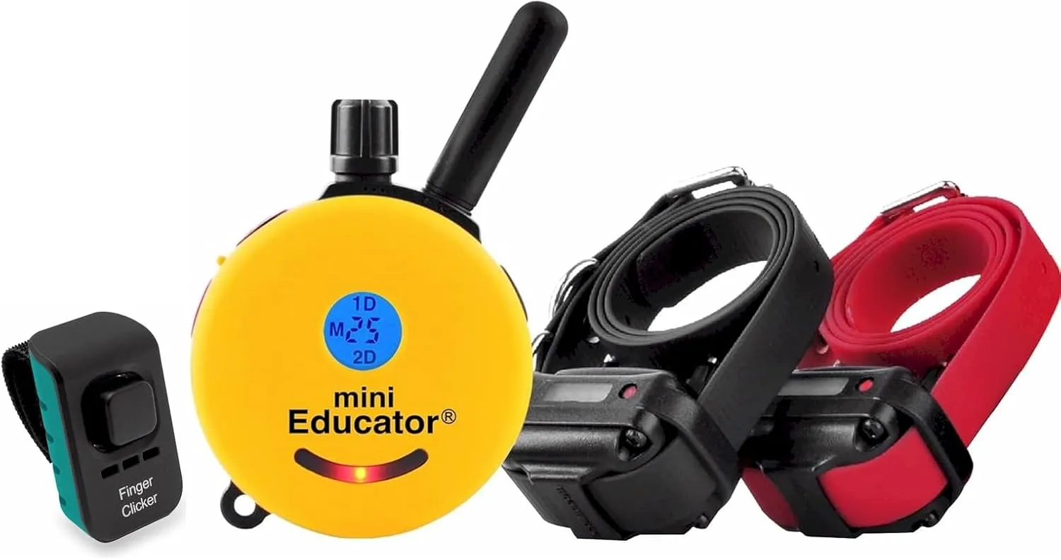 E-Collar  Educator ET-302-1/2 Mile Waterproof Remote Dog Training Collar Includes Premium Finger Clicker Trainer, 100 Programmable Levels   Vibration   Light   Sound