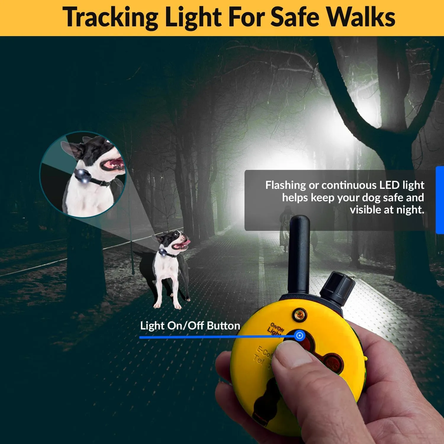 E-Collar  Educator ET-302-1/2 Mile Waterproof Remote Dog Training Collar Includes Premium Finger Clicker Trainer, 100 Programmable Levels   Vibration   Light   Sound