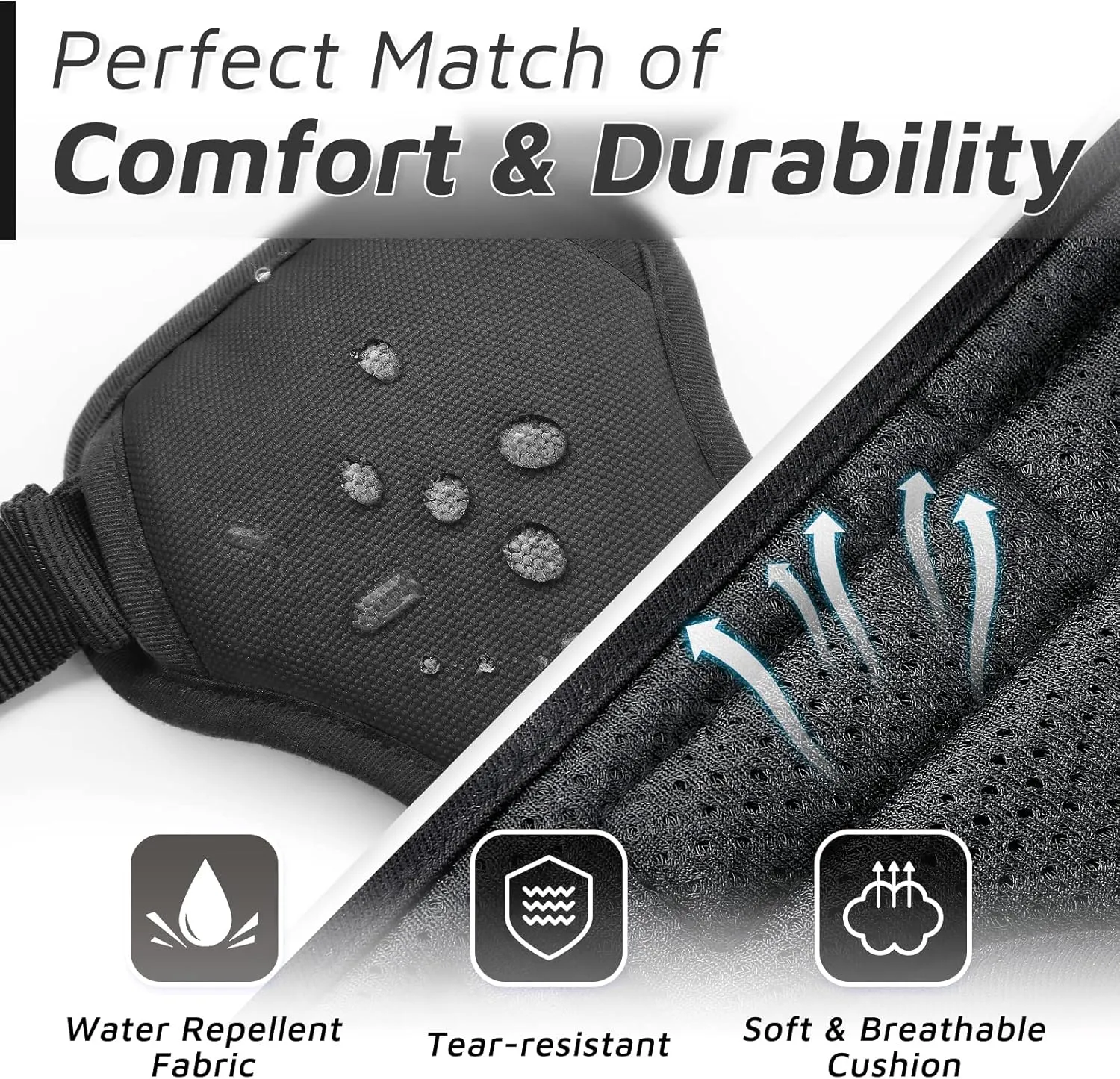 Eagloo Dog Harness Large Breed, No Pull Service Vest with Reflective Strips and Control Handle, Adjustable and Comfortable for Easy Walking, No Choke Pet Harness with 2 Metal Rings, Black, XL