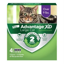 Elanco Advantage XD Extended Large Cat 8-Month 4-Dose Flea and Tick Spot-on Treatment - 9  Lbs - 4 Pack