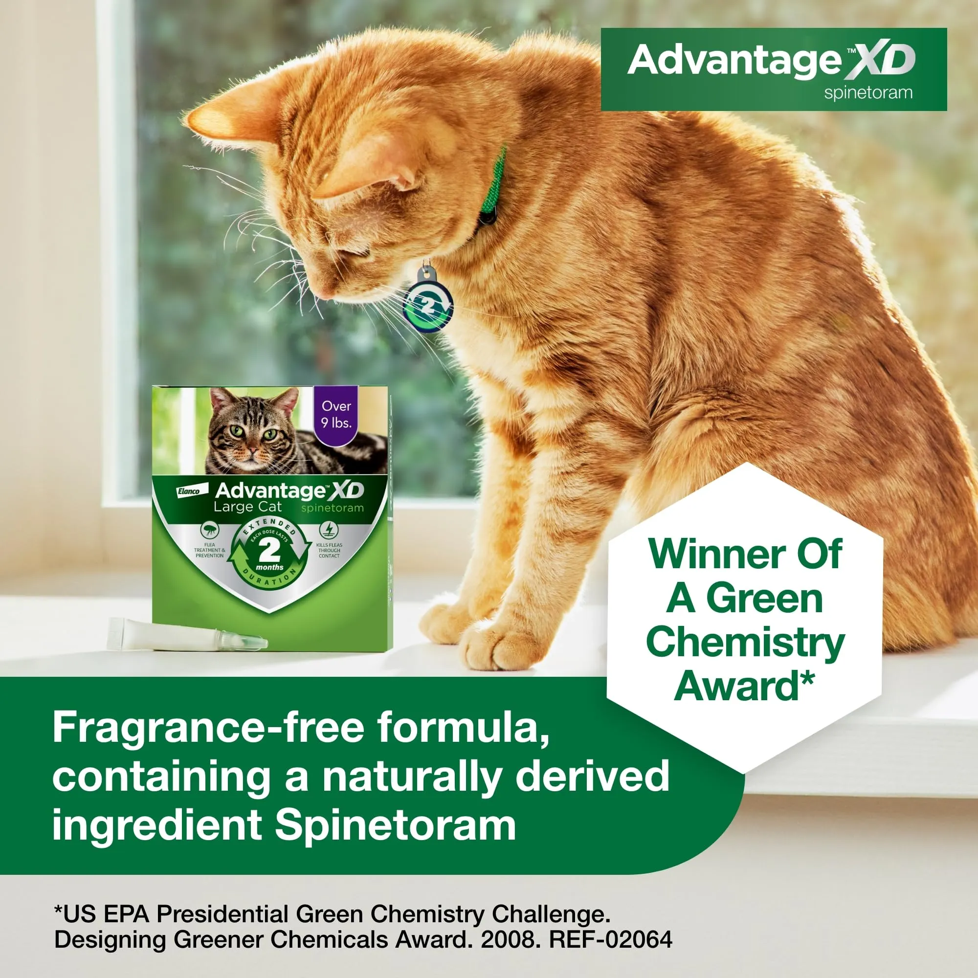 Elanco Advantage XD Extended Large Cat 8-Month 4-Dose Flea and Tick Spot-on Treatment - 9  Lbs - 4 Pack