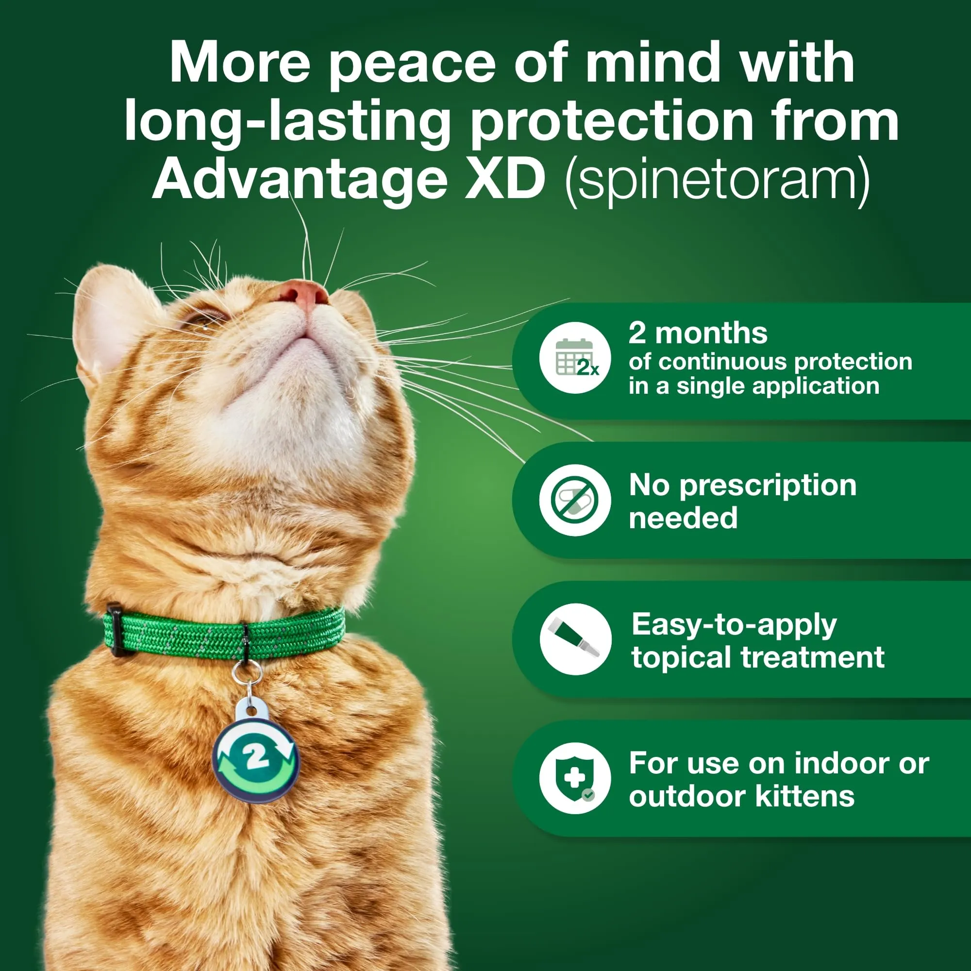 Elanco Advantage XD Extended Large Cat 8-Month 4-Dose Flea and Tick Spot-on Treatment - 9  Lbs - 4 Pack