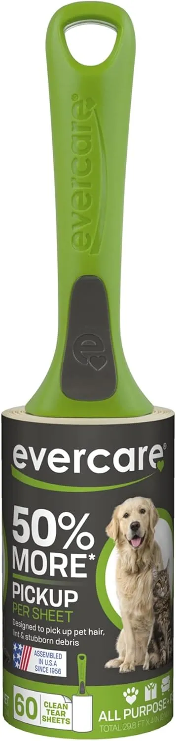 Evercare Value Pack of 5 Giant Extreme Stick Refillable Lint Rollers, 60 Sheets Each