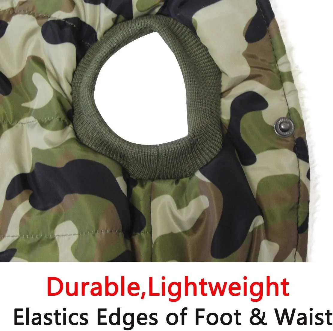 Fleece Lining Extra Warm Dog Hoodie in Winter for Medium Dogs Jacket Pet Coats with Hooded,Green Camo L