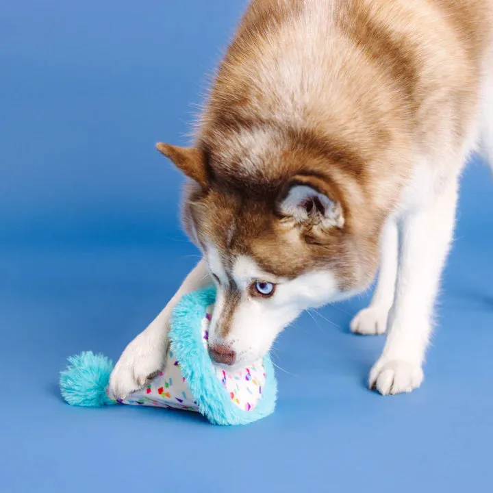 Fringe Dog Toy Rubber/Plush Yappy Barkday