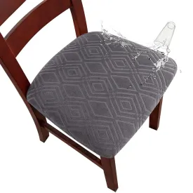 Geometric Jacquard Solid Color Stretch Chair Seat Cover