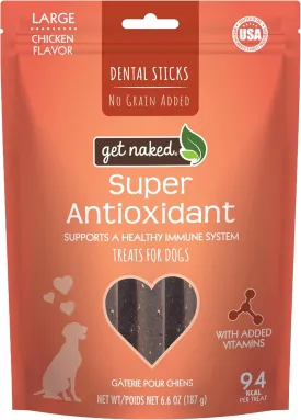 Get Naked Grain Free 1 Pouch 6.6 Oz Super Antioxidant Dental Chew Sticks, Large