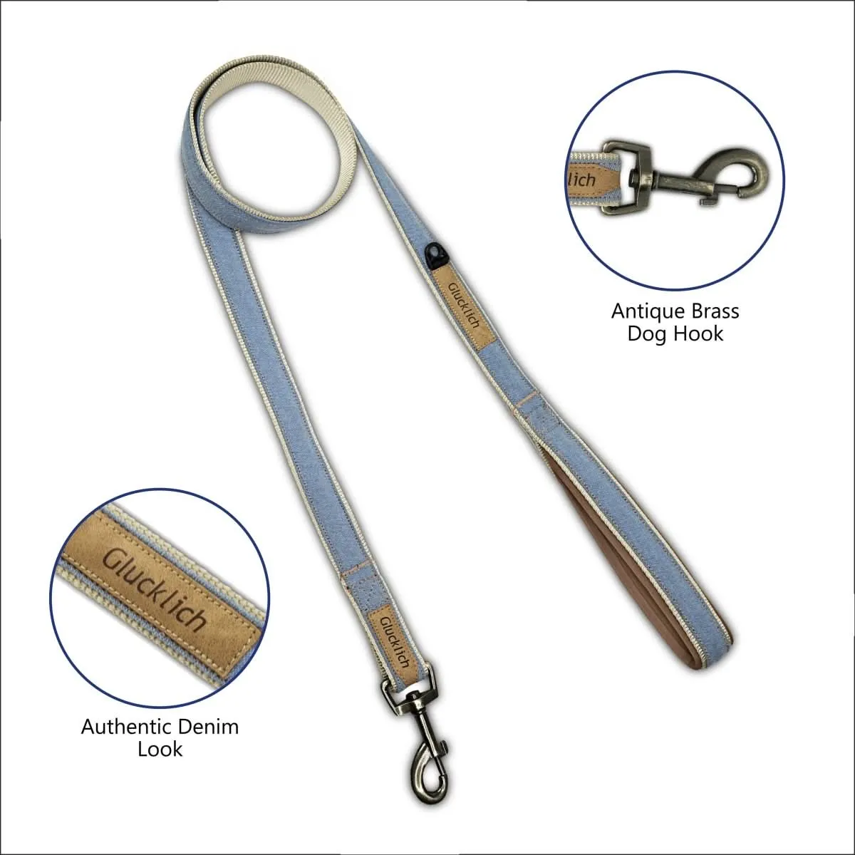 Glucklich Denim Nylon Pet Leash