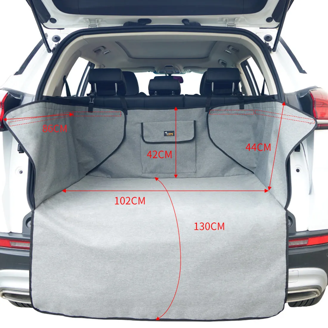 Grey Dog Car Boot Cover SUV Liner Trunk Rear Cargo Hammock Waterproof Protector