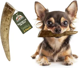 Heartland Deer Antlers for Dogs (Small, 45", Deer, 2-Pack)  Grade A, Naturally Shed | Odor-Free Chew Toy for Puppies & Aggressive Chewers | Long-Lasting | USA Made | Veteran Owned
