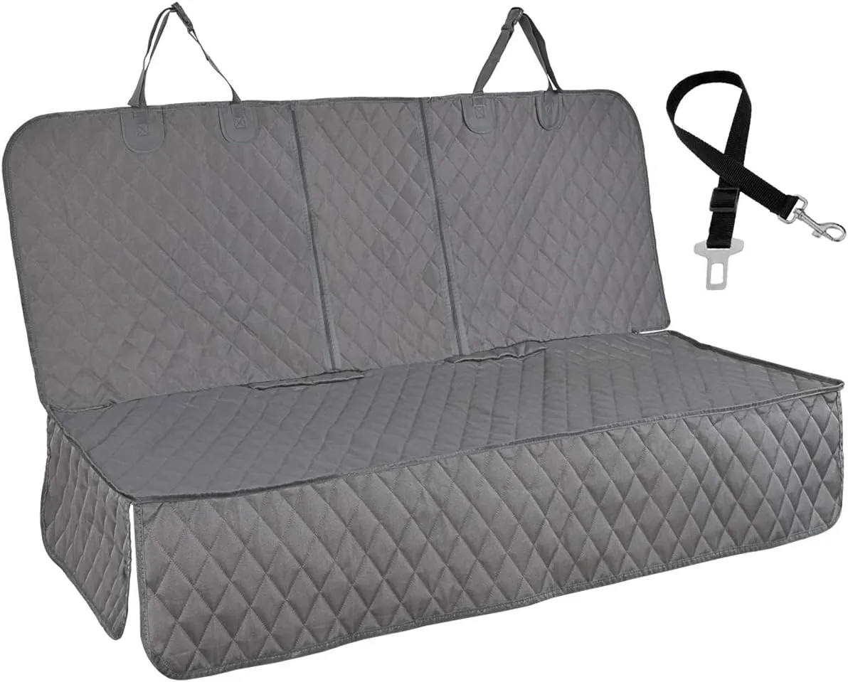 Honest Dog Car Seat Covers, Dog seat Cover with Side Flap for Cars, Trucks, and Suv's - Waterproof & Nonslip Pet Seat Cover for Backseat(Gray, 57W x 47L)