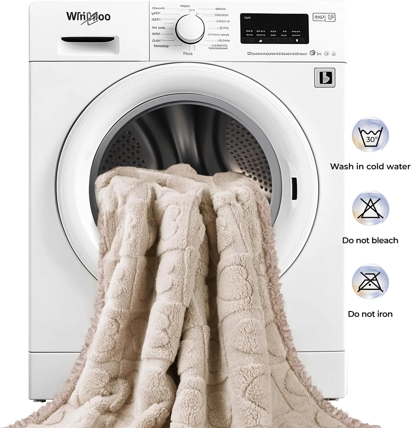 Luciphia Waterproof Blanket for Large Dogs Washable Pet Bed Cover Soft Fluffy Puppy Couch Protector with Premium Fleece Cozy Calming Cat Blankets for Indoor Cats Beige 57x40 inch