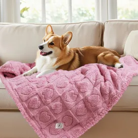 Luciphia Waterproof Blanket for Large Dogs Washable Pet Bed Cover Soft Fluffy Puppy Couch Protector with Premium Fleece Cozy Calming Cat Blankets for Indoor Cats Pink 57x40 inch