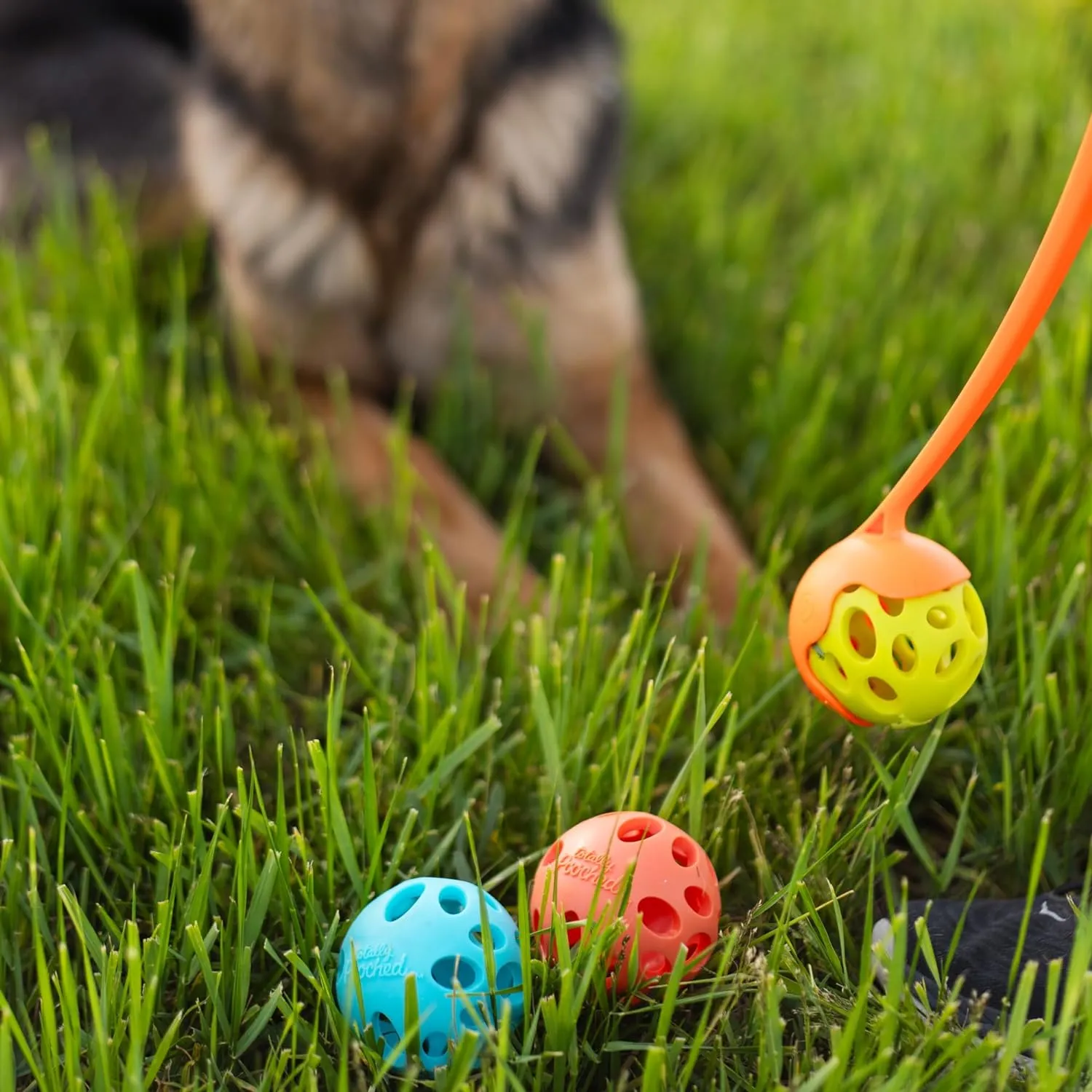Messy Mutts Totally Pooched Huff'n Puff Ball | 3.1 TPR Puzzle Ball for Dogs | 2-in-1 Durable Interactive Toy and Tooth Cleaner | Orange