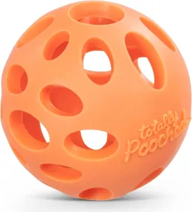 Messy Mutts Totally Pooched Huff'n Puff Ball | 3.1 TPR Puzzle Ball for Dogs | 2-in-1 Durable Interactive Toy and Tooth Cleaner | Orange