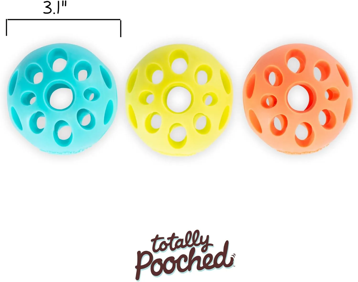 Messy Mutts Totally Pooched Huff'n Puff Ball | 3.1 TPR Puzzle Ball for Dogs | 2-in-1 Durable Interactive Toy and Tooth Cleaner | Orange