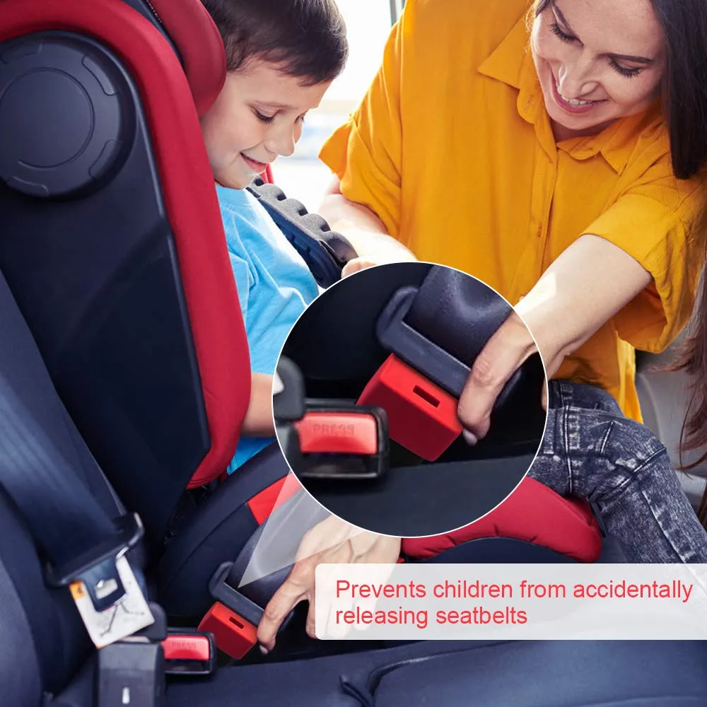 Morlike Silicone Seatbelt Secure Buckle Safety Cover Lock | Keep Children Safe in Car Seat and Prevent Kids from Accidentally Unbuckling | Buckle Guard Fits Almost Vehicles(RED, 1 Pack)