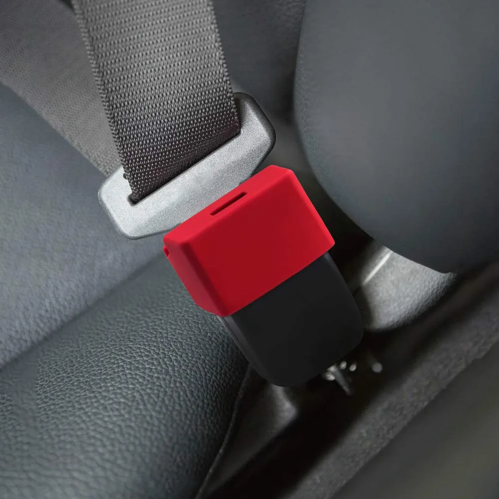 Morlike Silicone Seatbelt Secure Buckle Safety Cover Lock | Keep Children Safe in Car Seat and Prevent Kids from Accidentally Unbuckling | Buckle Guard Fits Almost Vehicles(RED, 1 Pack)