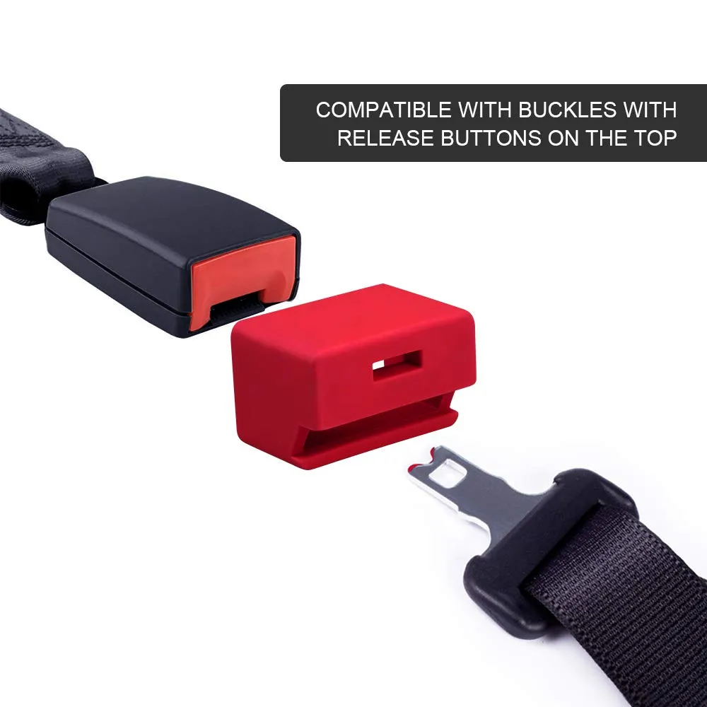 Morlike Silicone Seatbelt Secure Buckle Safety Cover Lock | Keep Children Safe in Car Seat and Prevent Kids from Accidentally Unbuckling | Buckle Guard Fits Almost Vehicles(RED, 1 Pack)