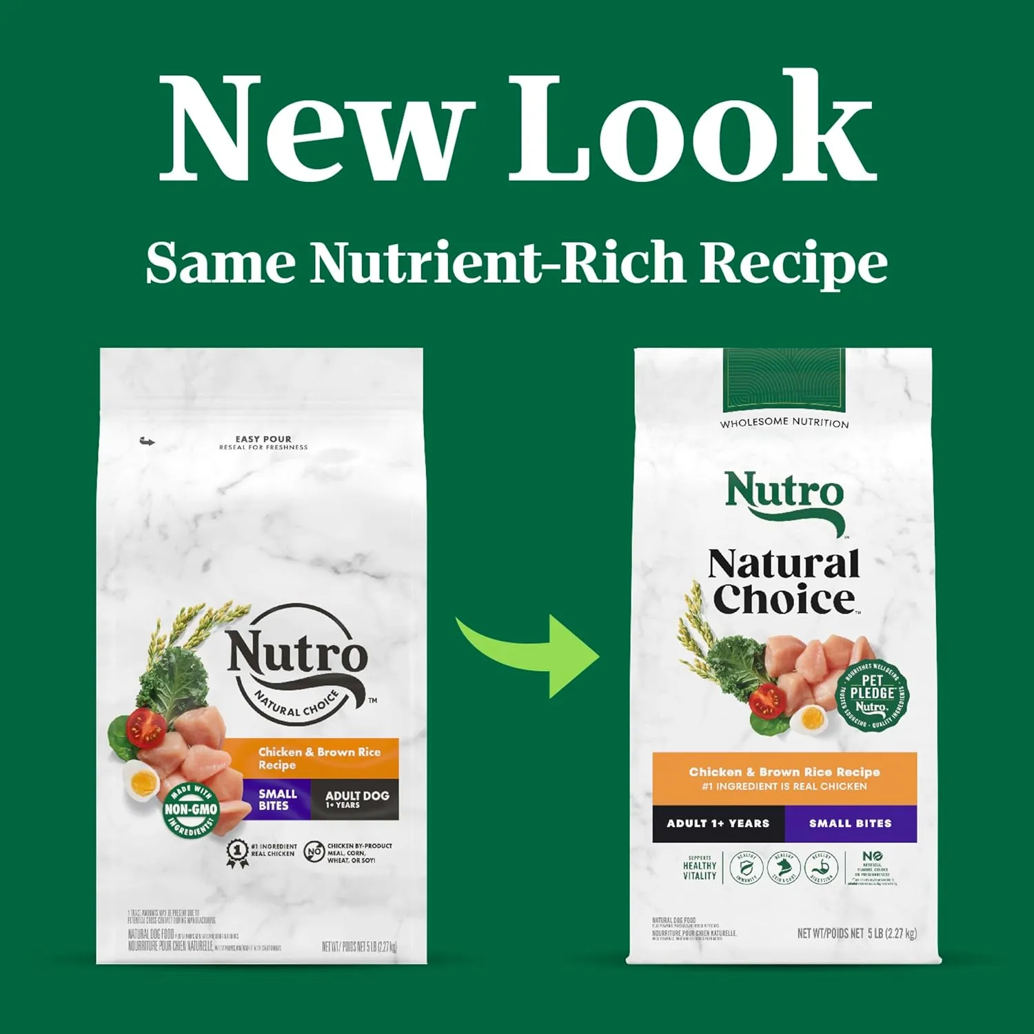 Nutro Natural Choice Small Bites Adult Dry Dog Food, Chicken and Brown Rice Recipe, 5 lbs.