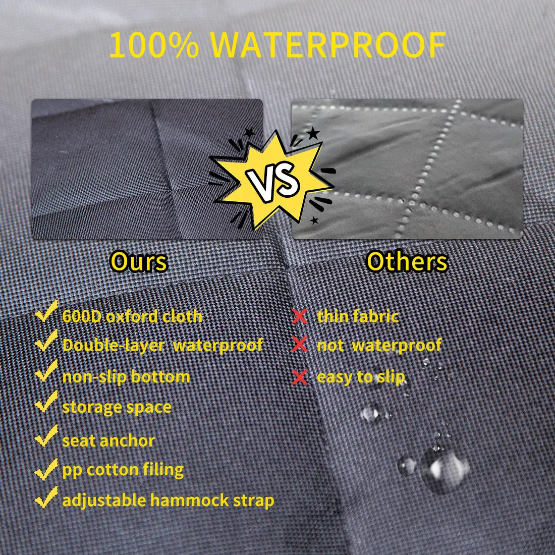 Pet Car Rear Back Seat Cover NonSlip Protector Mat Cat Dog Pet 147*128CM SUV Pad