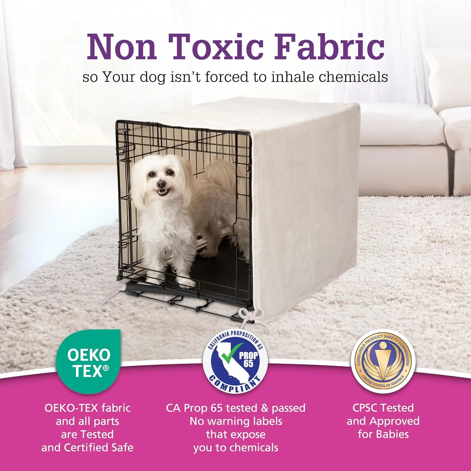Pet Dreams Dog Crate Cover - Breathable Fabric Kennel Topper for Single-Door Crates, Fits iCrate Dog Cages 18, 24, 30, 36, 42, 48 Inches (Grey, X Large, 42")