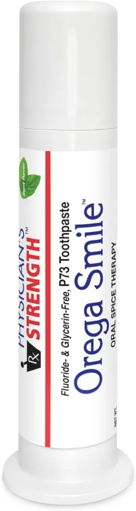 Physician's Strength OregaSmile Toothpaste, Mint - 3.4 fl oz - Supports Healthy Teeth & Gums - with P73 Oregano - Fluoride & Glycerin Free