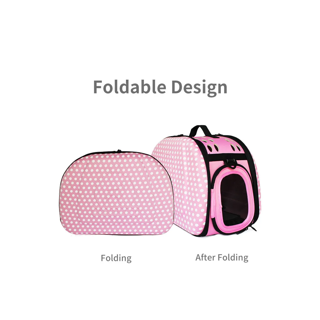 Polka Dot Foldable Pet Carrier Bag Soft Dog Crate Cat Cage Kennel Tent House