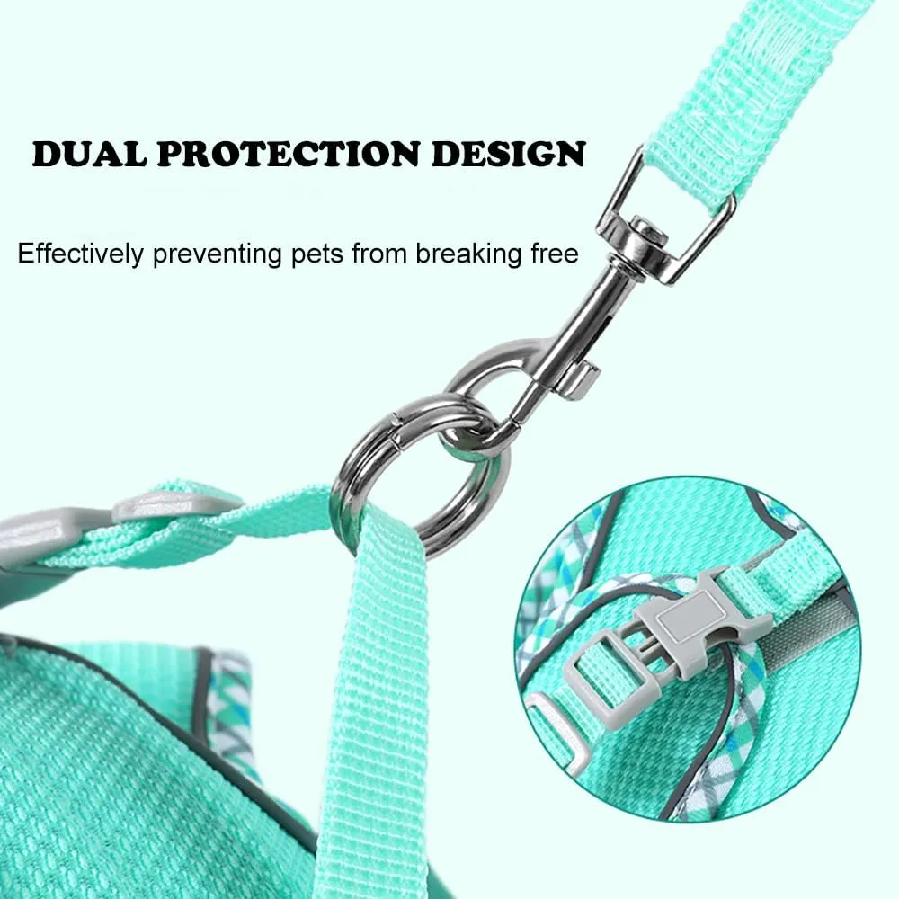 Purple XS Step-in Vest Harness and Leash Set - No Pull Adjustable Reflective Pet Harness for Small Dogs and Cats - Easy Walk, Outdoor Hiking, Training