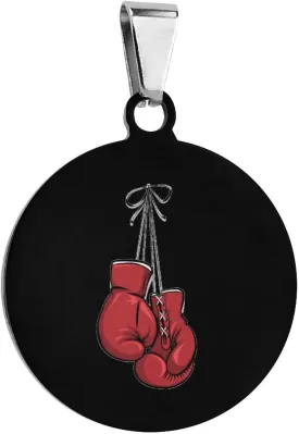 Red Boxing Gloves Stainless Steel Pet Tag Personalized Dog Tags Pet ID Tag