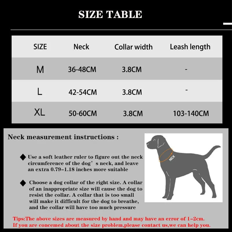 Reflective Nylon Dog Collar and Leash Set for Large Dogs - Tactical Training Gear