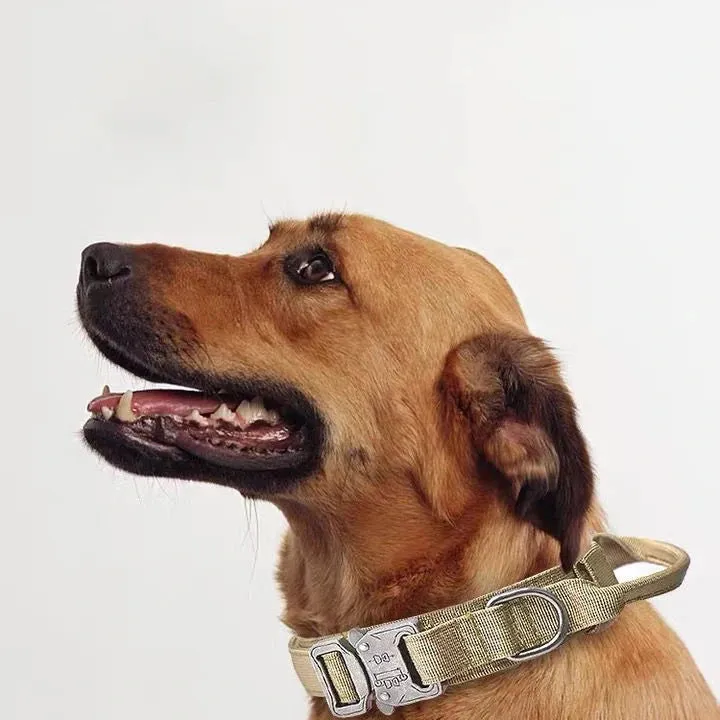 Reflective Nylon Dog Collar and Leash Set for Large Dogs - Tactical Training Gear